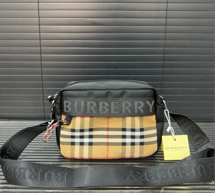 Burberry Crossbody Bags Check-pattern zip bag — Top Quality 1