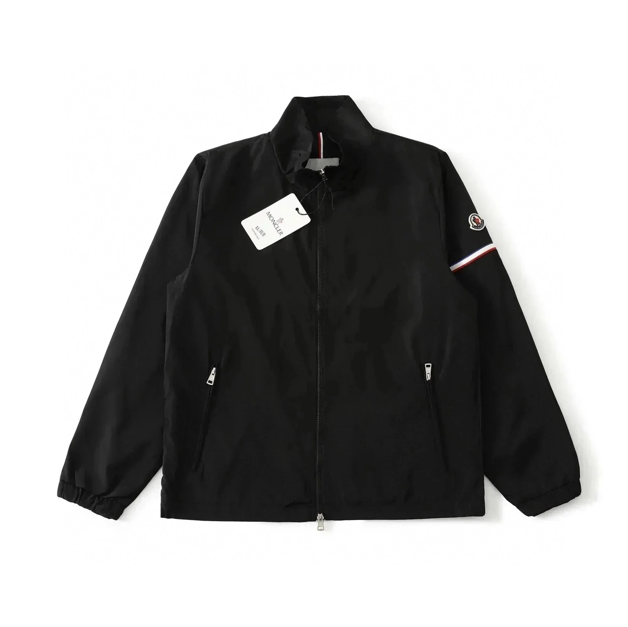 Moncler Jackets Hooded zip-front lightweight jacket with sleeve logo patch — 21