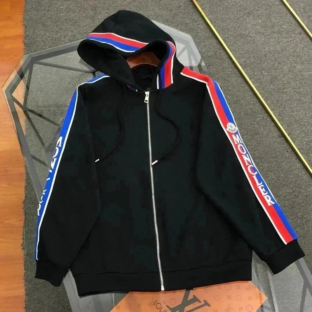 Moncler Jackets Hooded zip-front lightweight jacket with sleeve logo patch — 22