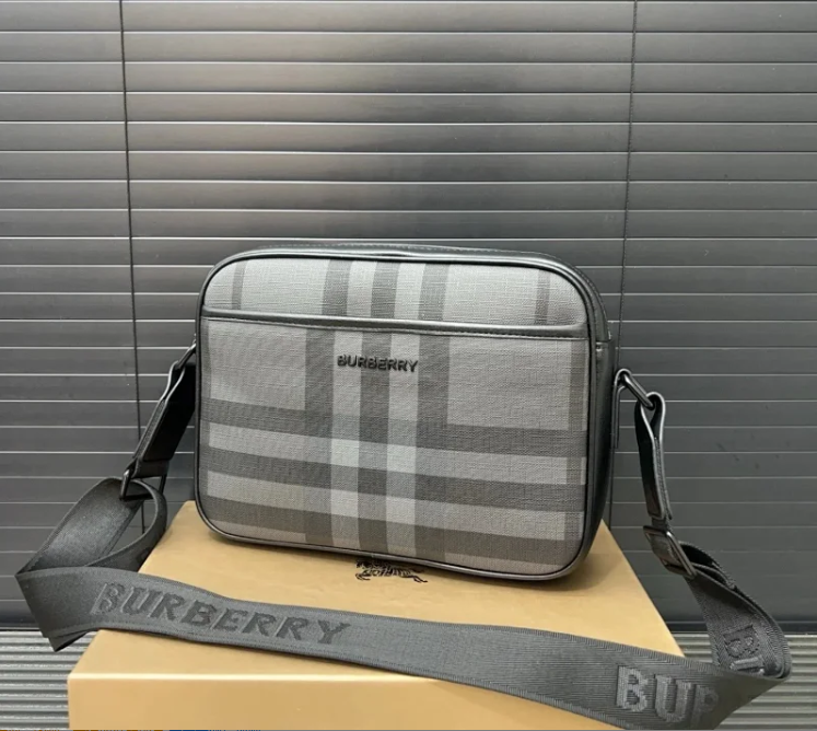 Burberry Crossbody Bags Check-pattern zip bag — Top Quality 6
