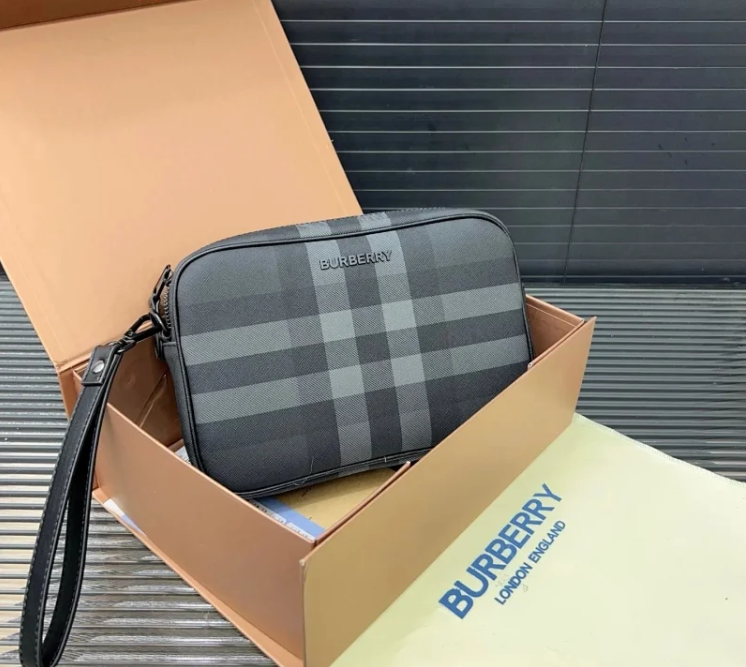 Burberry Crossbody Bags Check-pattern zip bag — Top Quality 10