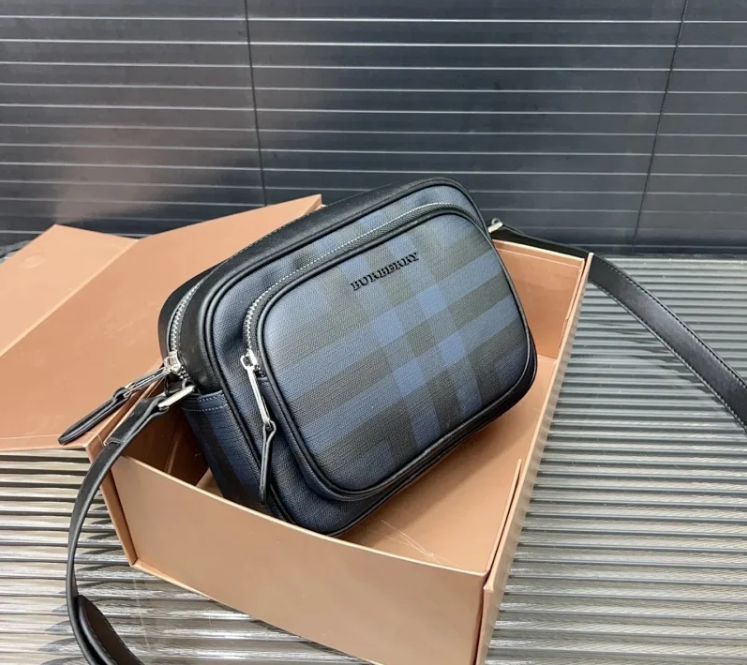 Burberry Crossbody Bags Check-pattern zip bag — Top Quality 19