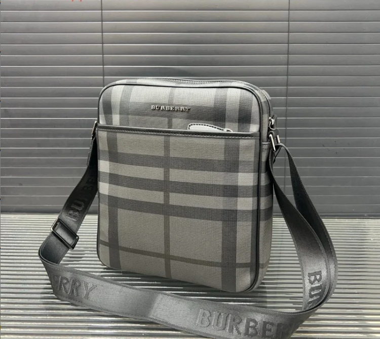 Burberry Crossbody Bags Check-pattern zip bag — Top Quality 7