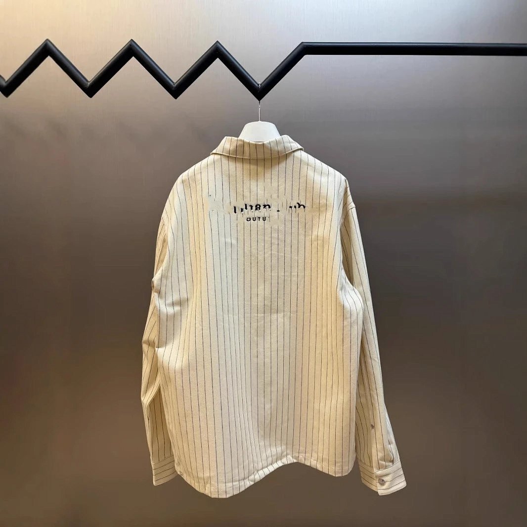 D Brand 25 New Herringbone Stripe Embroidered Shirt Fashionable Unisex