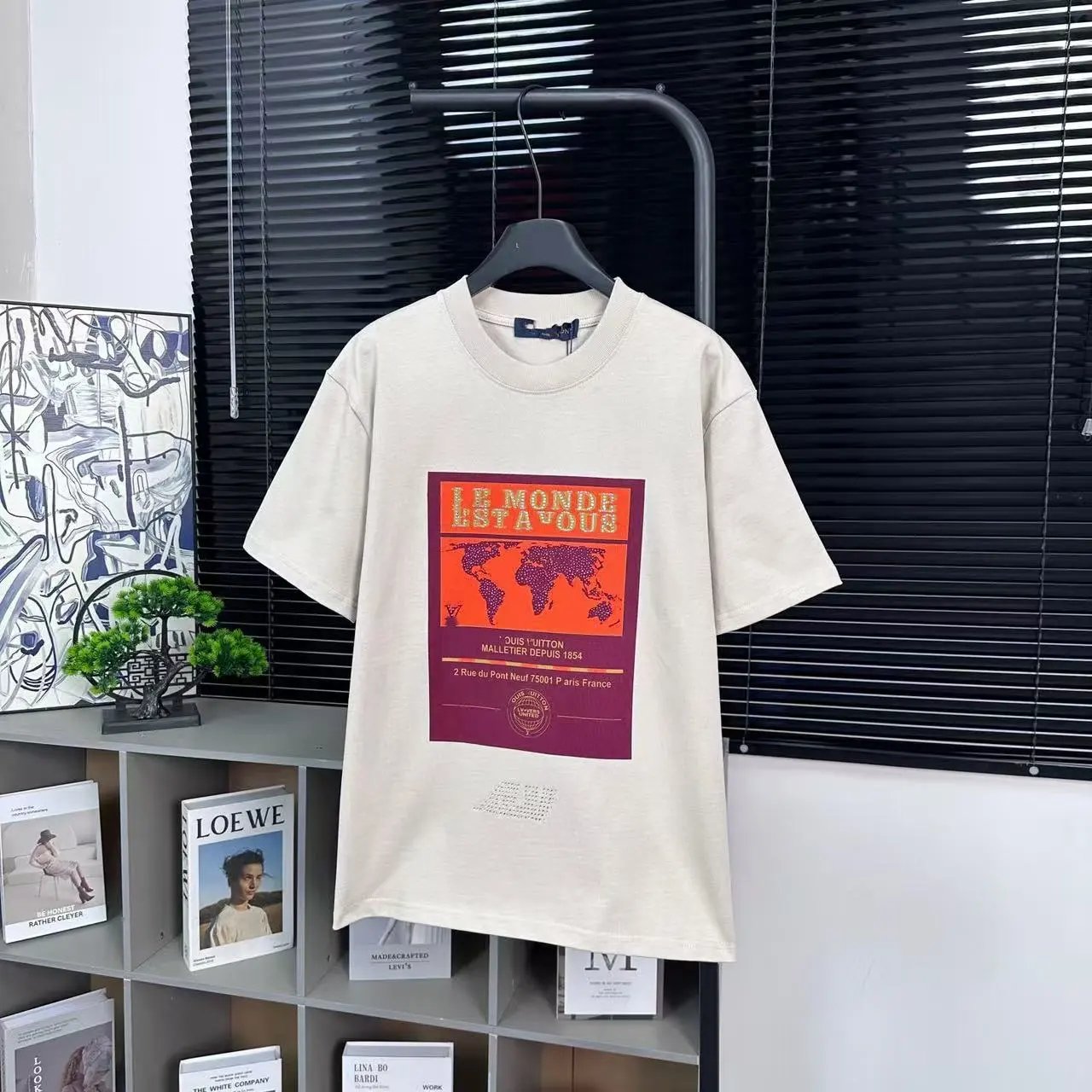 Louis Vuitton T-shirt Le Monde Est A Vous World Map Graphic Cream