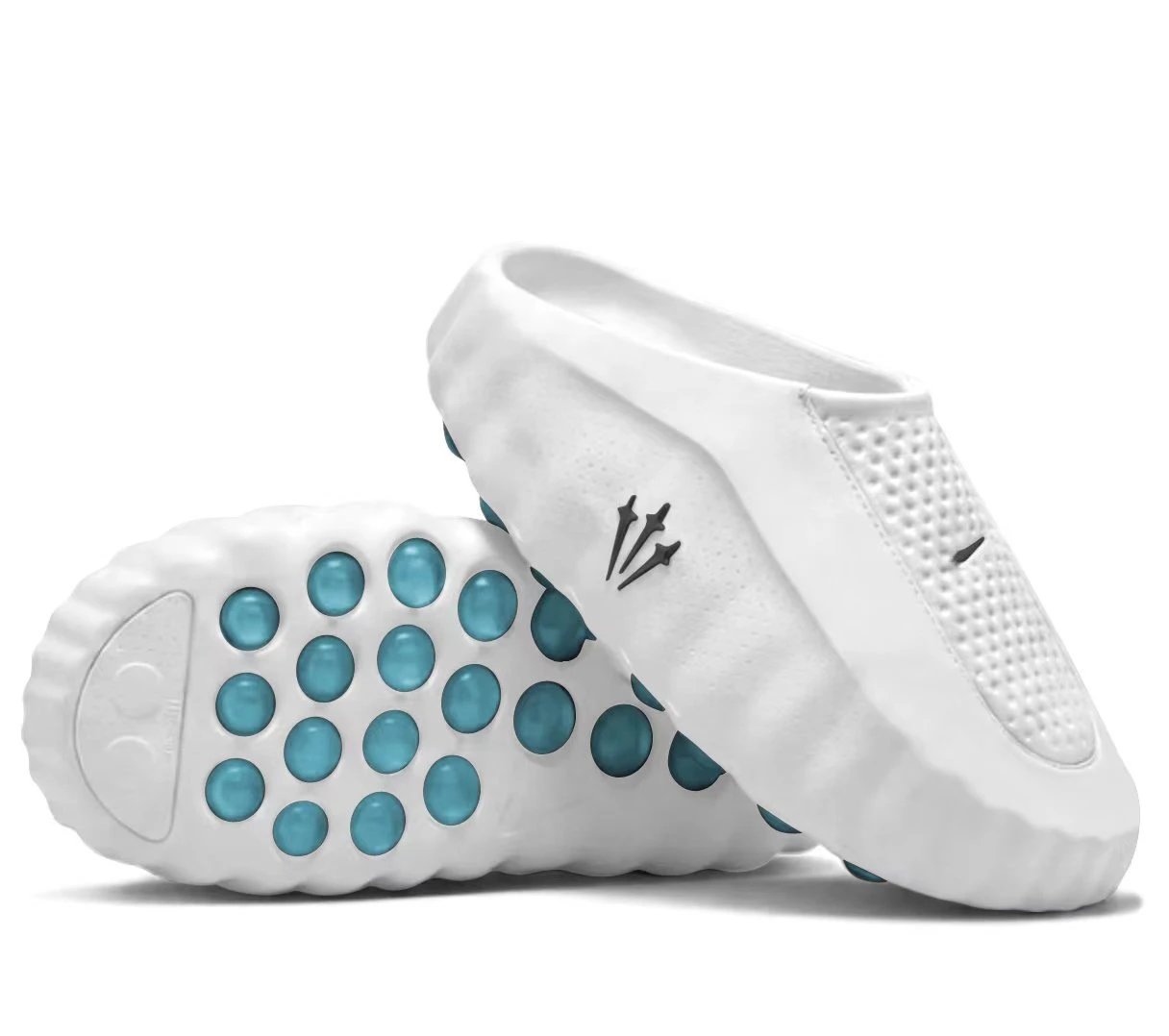 White with Blue Sole
