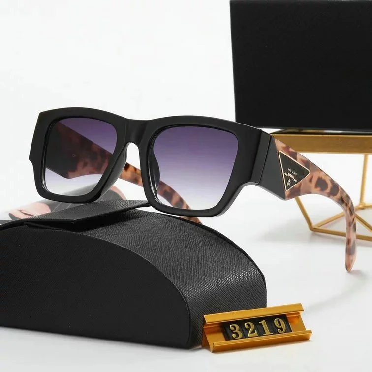Prada Square Frame Leopard Temple Sunglasses - 1