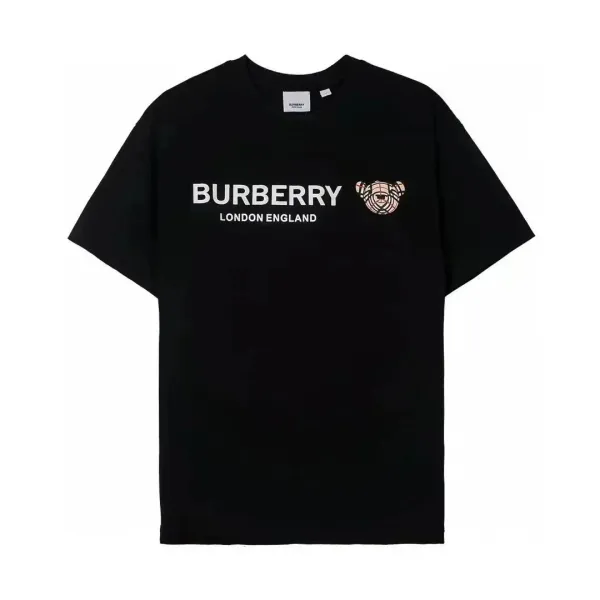 Burberry Thomas Bear Logo Print Black T-Shirt - 1
