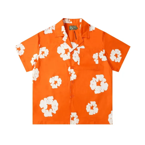 Adanu Tropical Print Orange Short-Sleeve Shirt - 1