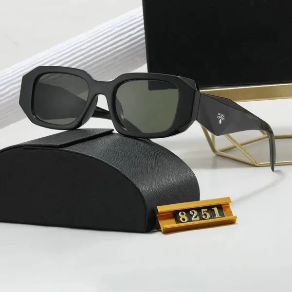 Prada Square Frame White and Black Sunglasses - 4