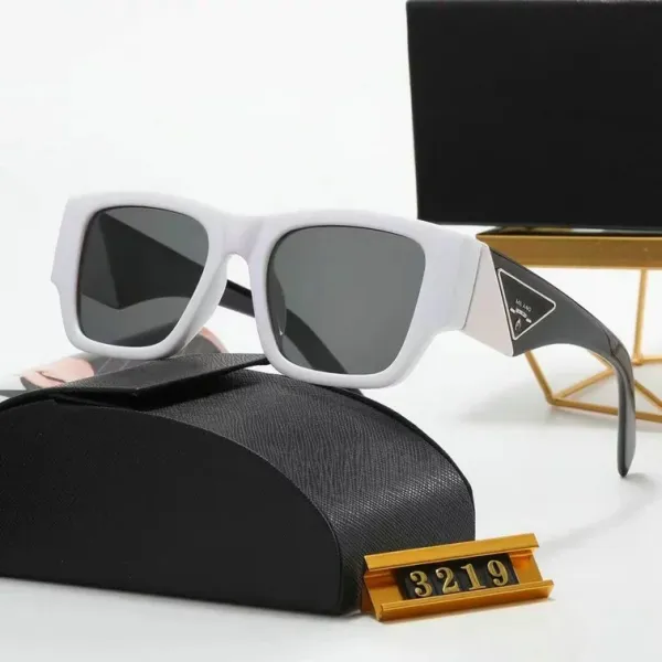 Prada Square Frame White and Black Sunglasses - 1