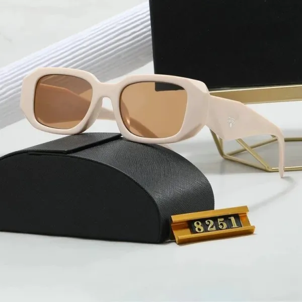 Prada Square Frame Beige Sunglasses with Amber Lenses - 1