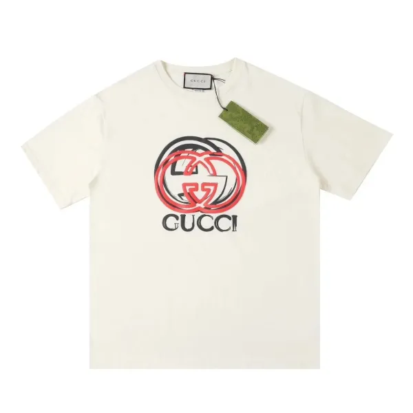 Gucci GG Logo Print Off-White T-Shirt - 1