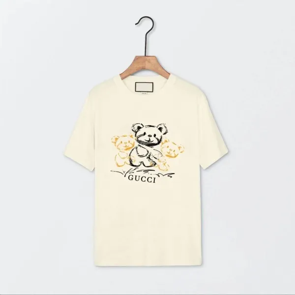 Gucci Bear Print Cream T-Shirt - 1