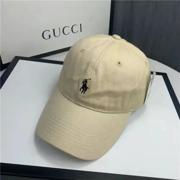Polo Ralph Lauren Classic Pony Embroidered Beige Baseball Cap - 1