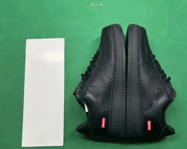 Supreme x Nike Air Force 1 Low Black Sneakers - 1