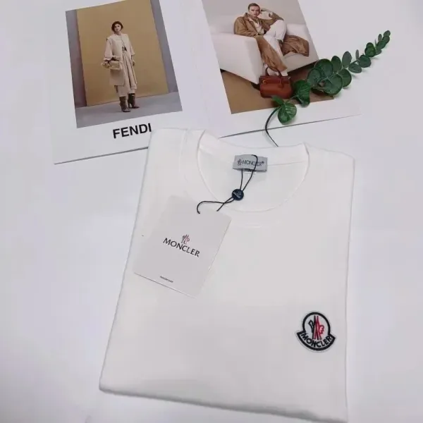 Moncler Logo Patch White T-Shirt - 1