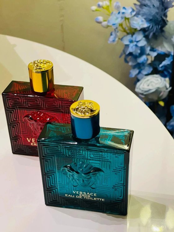 Versace Eros Eau de Parfum for Men - Blue, Red, and Flame Variants, 100ml (Official Counter Edition)