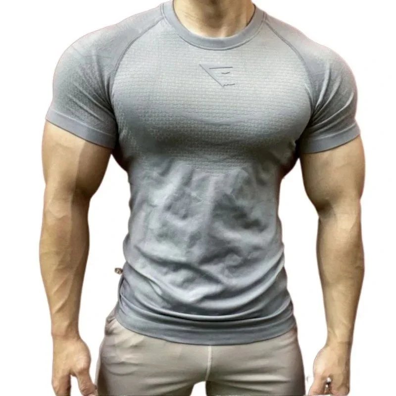 Un Find美式显肌肉运动圆领短袖健身上衣服训练紧身夏速干弹力修身男T恤 5
