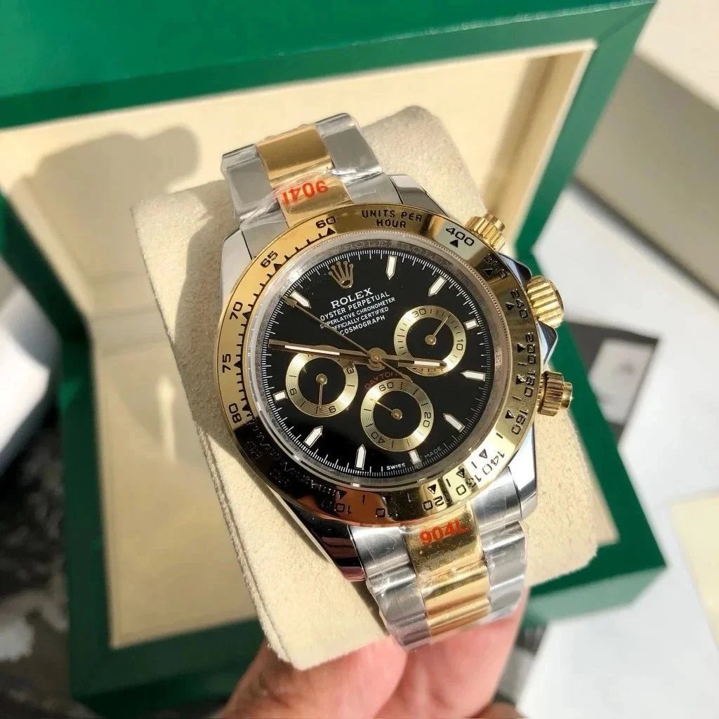 Rolex Daytona 116503 Black Dial Two-Tone Steel and Gold Chronograph Watch Watches