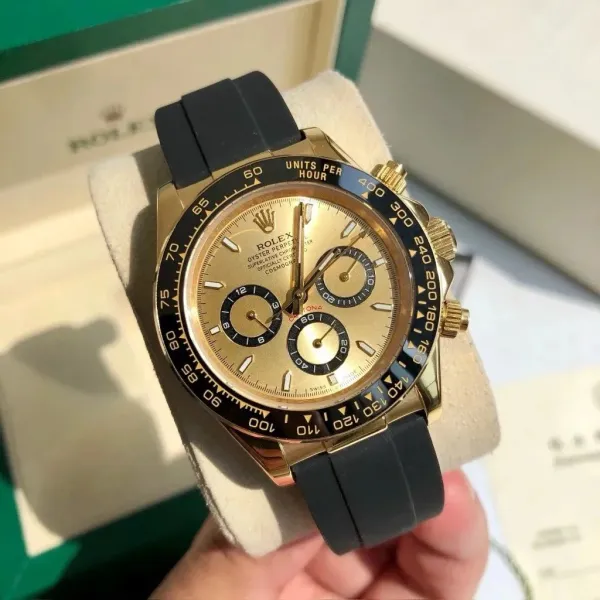 Rolex Daytona 116503 Black Dial Gold and Steel Chronograph Watch Watches - 11