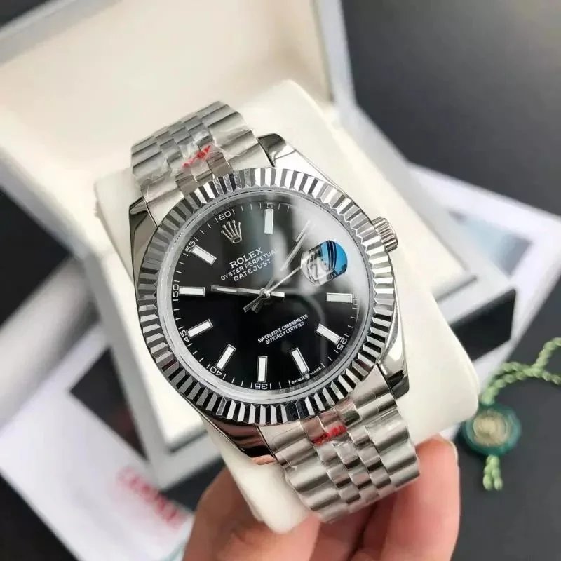 银壳黑盘·五珠表带 矿物质强化镜面玻璃