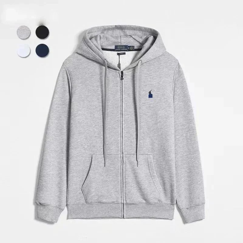 拉链衫灰色藏青标