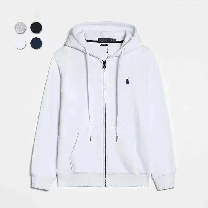 拉链衫白色黑标