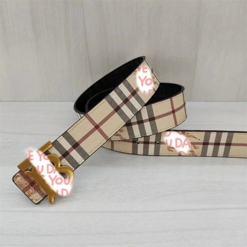 Un FindBatch 休闲双面压花二层牛TB平滑扣皮商务腰带百搭裤带131595