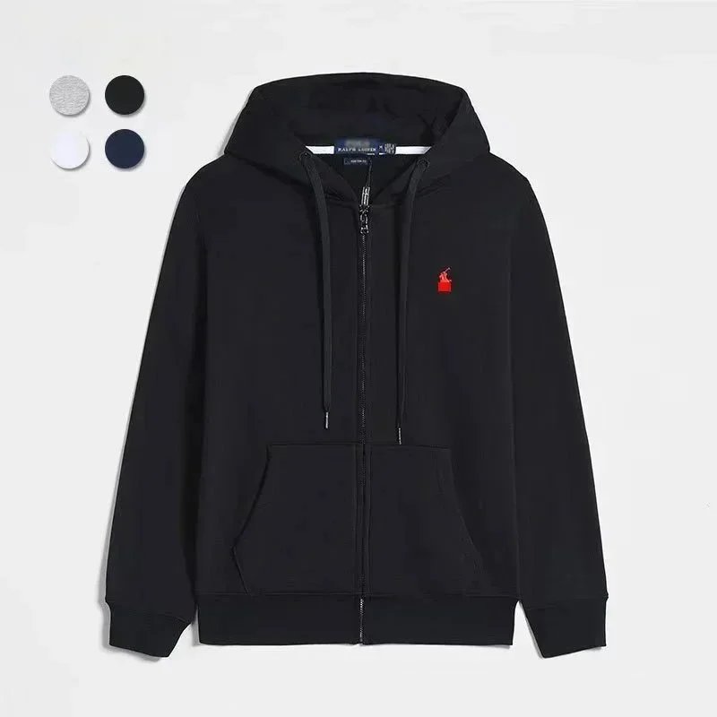 Zipper shirt with black and red logo