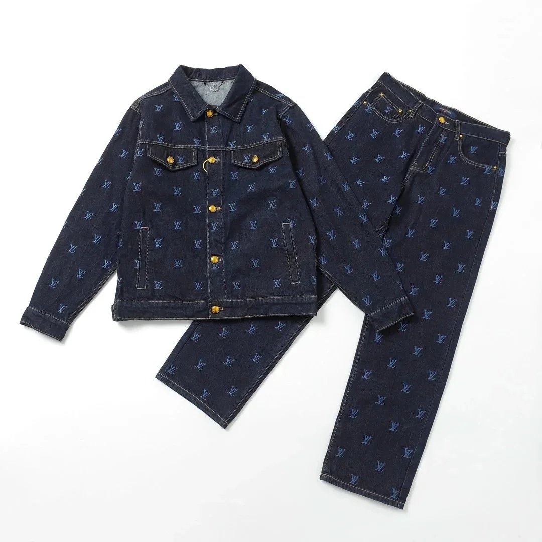 Louis Vuitton Men's Denim Jacket and Pants Set