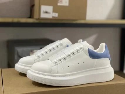 Alexander McQueen Oversized Sneakers White with Royal Blue Accents Sneakers - 10