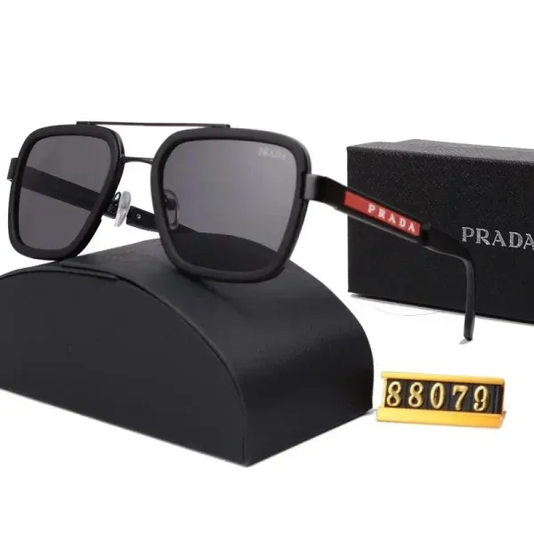 Prada PR 52XS Black Square Aviator Sunglasses - 1