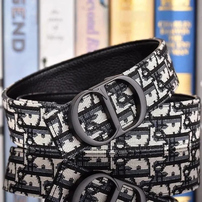 Dior Oblique Monogram Canvas Belt Black and White - 4