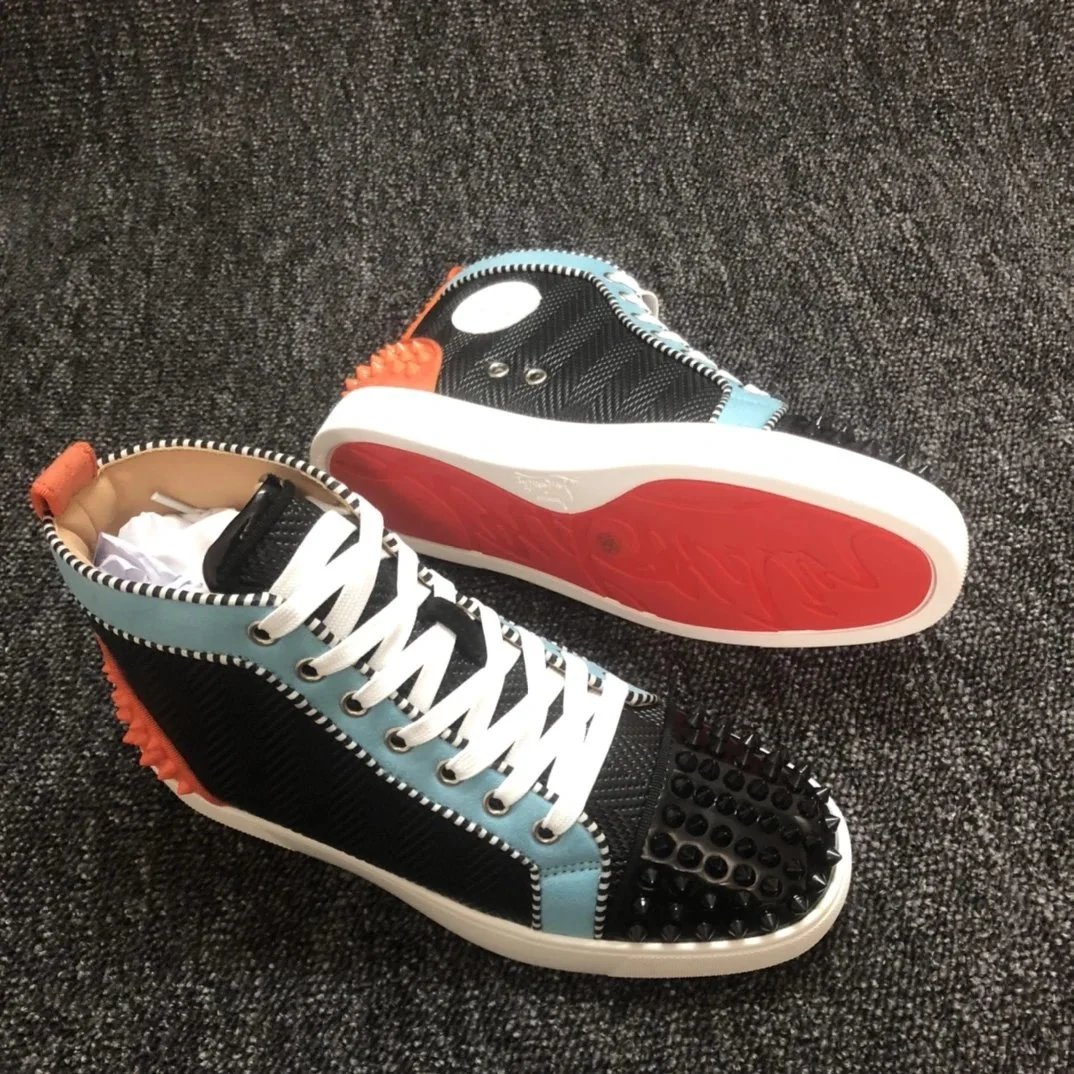 Christian Louboutin Louis Junior Spikes Multicolor High-Top Sneakers