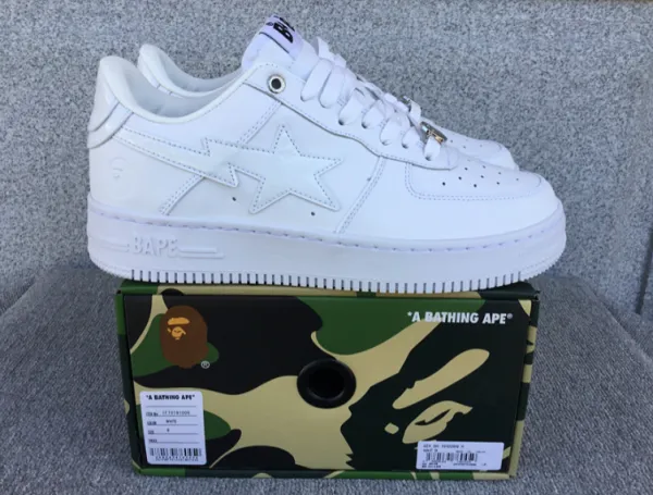 A Bathing Ape x Nike Air Force 1 Low White Sneakers - 1