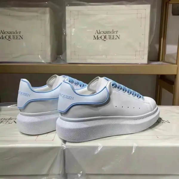 Alexander McQueen Oversized Sneakers White with Light Blue Accents Sneakers - 1