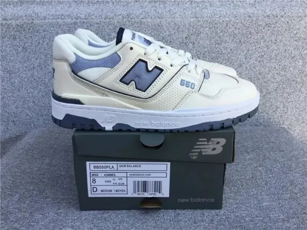 New Balance 550 White Navy Beige Sneakers - 6