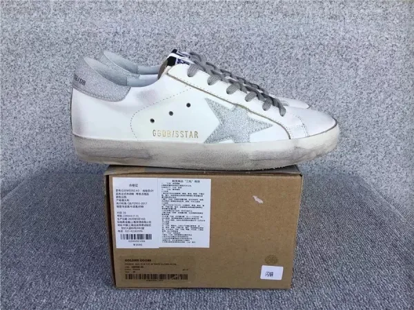 Golden Goose Superstar Silver Star White Sneakers - 1