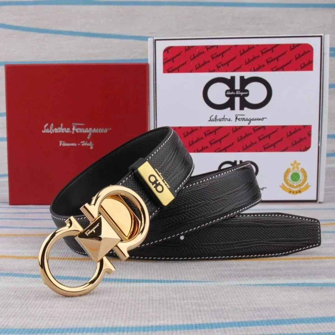 Salvatore Ferragamo Gancini Leather Belt