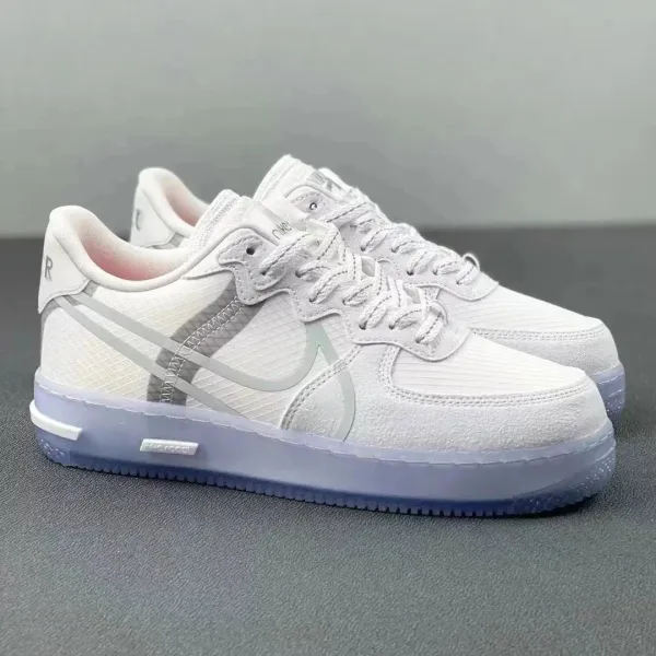 Nike Air Force 1 React White Ice Blue Sneakers - 1