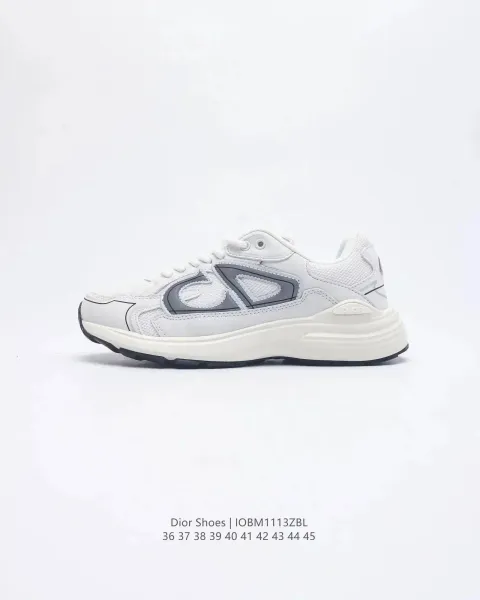 Dior B23 Low White Gray Sneakers - 1