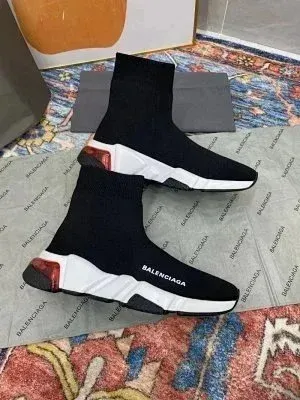 Balenciaga Speed Trainer Black White Green Sneakers - 6