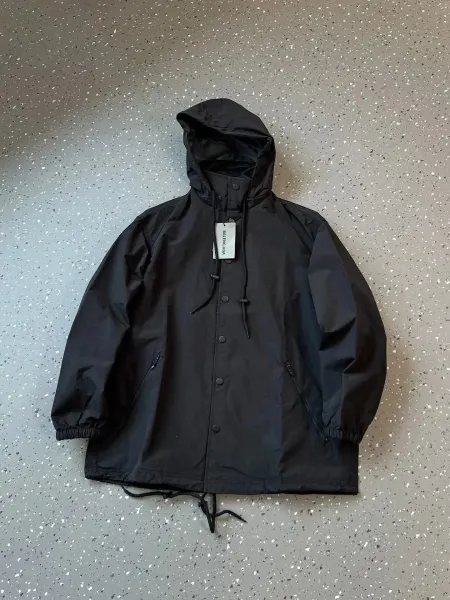 Balenciaga Hooded Windbreaker Jacket Black - 1