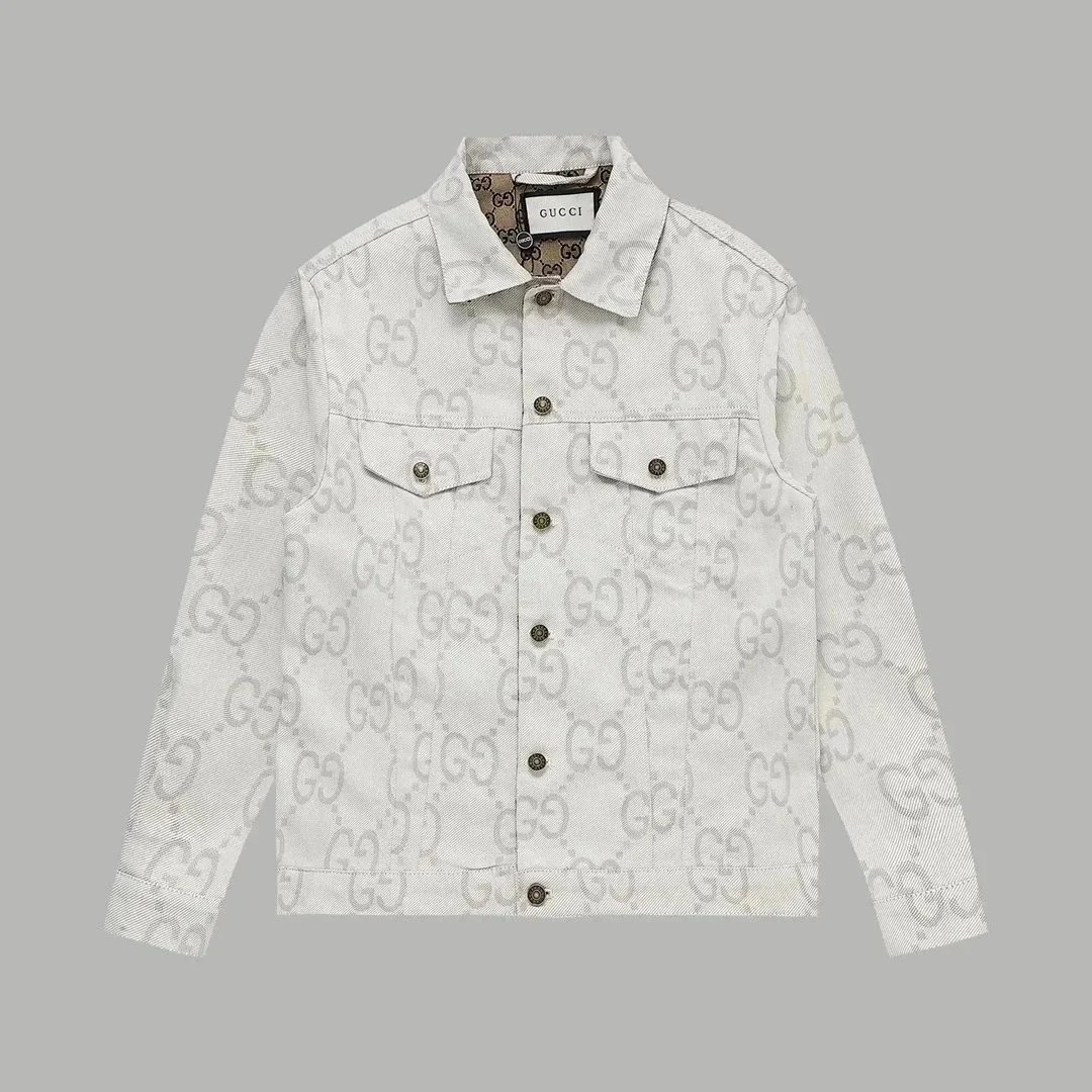 Gucci GG Monogram Denim Jacket White - 1