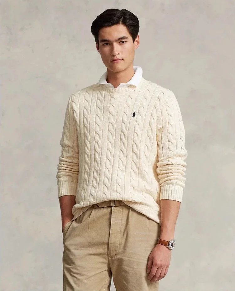 Ralph Lauren Cable Knit Cardigan White Sweater - 7