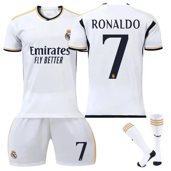 Real Madrid Cristiano Ronaldo #7 Home Kit White Jersey Set - 1