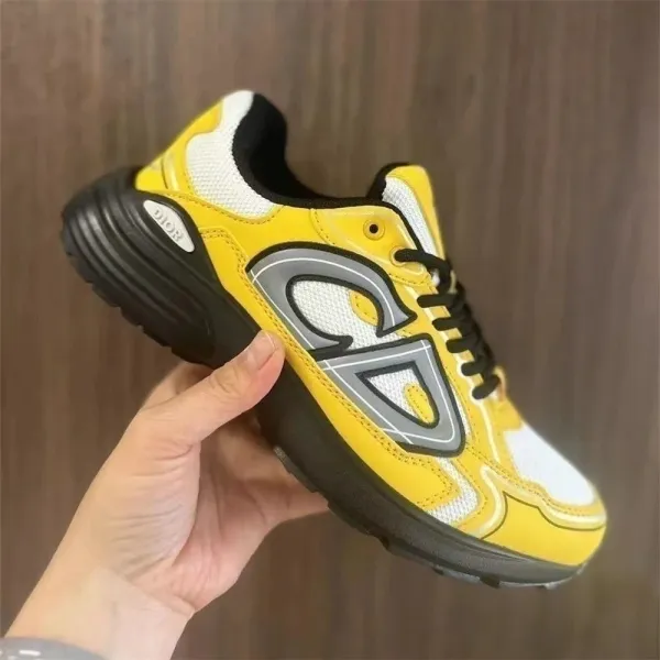 Dior B23 Yellow Multicolor Chunky Sneakers - 1