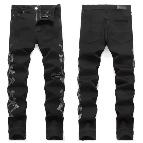 Amiri Distressed Slim Fit Black and Gray Denim Jeans - 15