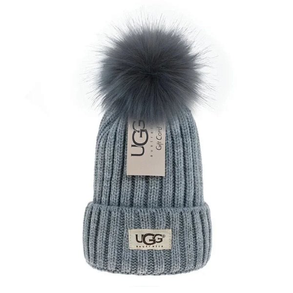 UGG Pom Pom Beanie - Ribbed Knit with Faux Fur Pompom - 5